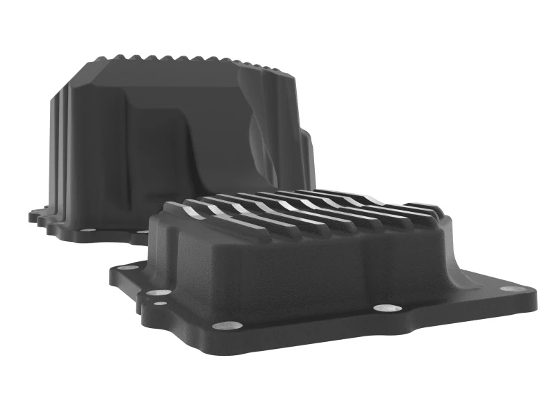 aFe 17-19 GM Diesel V8-6.6L L5P Engine Oil Pan w/ Machined Fins - Image 4