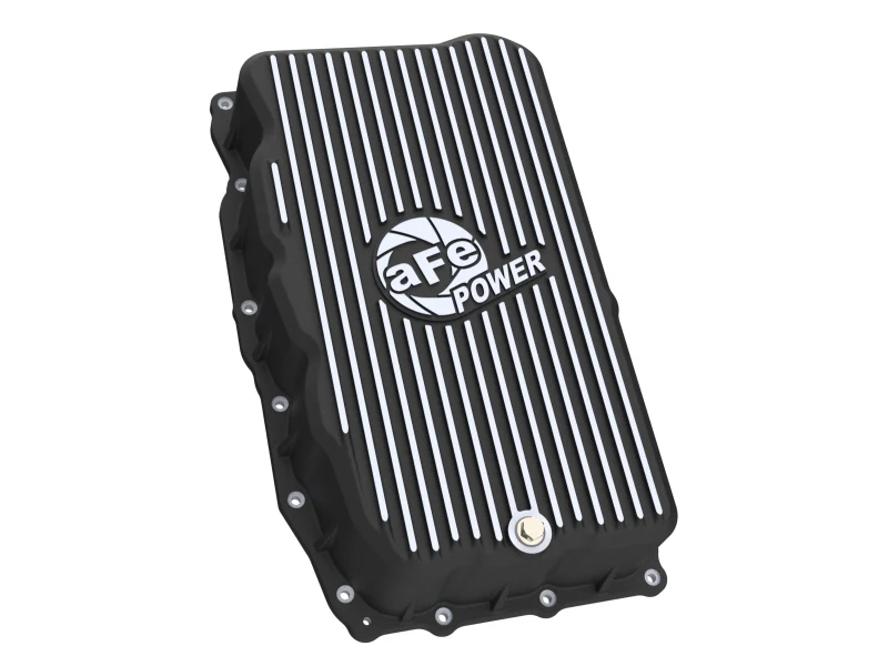 aFe 20-26 GM Trucks L6 3.0L Transmission Pan - Black w/ Machined Fins - Image 9
