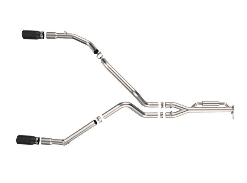 aFe 21-24 Ford F-150 Vulcan Series 3 IN to 3-1/2 IN Stainless Steel Cat-Back Exhaust System - Black - Image 2