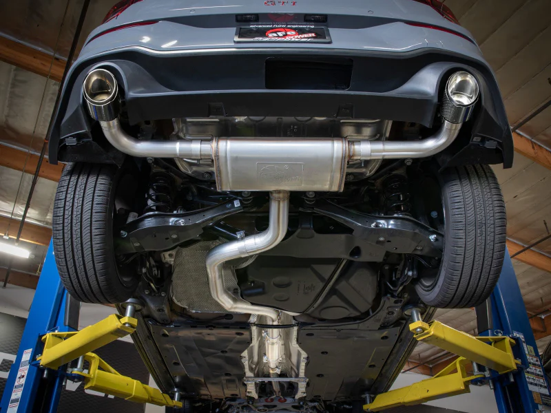 aFe 22-24 Volkswagen GTI MACH Force-Xp 3 to 2-1/2 IN Stainless Steel Cat-Back Exhaust w/Carbon Tips - Image 3