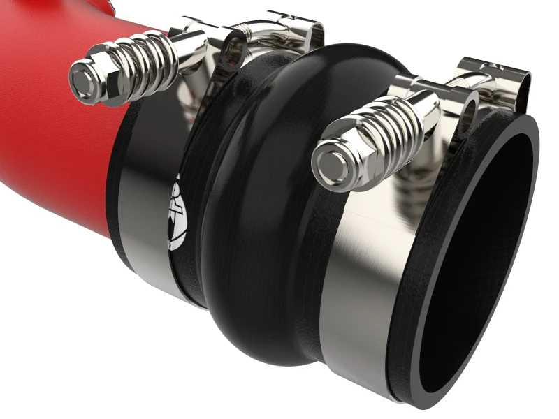 aFe 23-25 Ford F250/F350 Super Duty V8-6.7L BladeRunner Aluminum Hot & Cold Charge Pipe Kit - Red - Image 4
