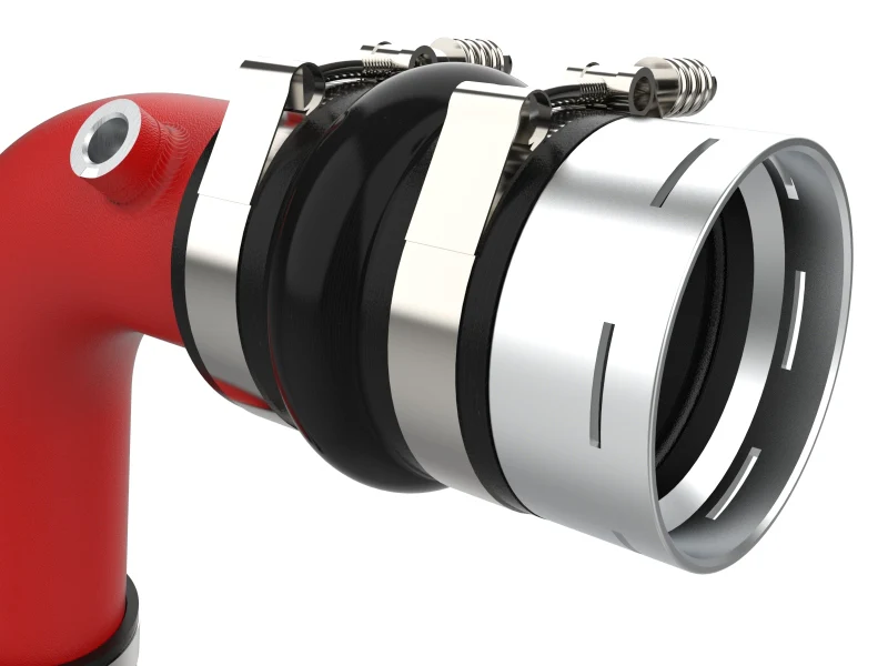 aFe 23-25 Ford F250/F350 Super Duty V8-6.7L BladeRunner Aluminum Hot & Cold Charge Pipe Kit - Red - Image 6