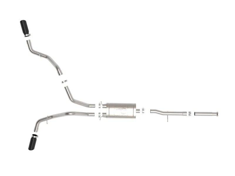 aFe Apollo GT Cat-Back Exhaust GM Trucks 09-18 V6-4.3L/V8-4.8/5.3L-Dual Rear-Side Exit Black Tips - Image 6