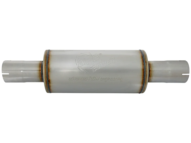 aFe ATLAS Muffler 3-1/2 IN ID Center/Center x 7 IN Dia. X 16 IN L - Round Body - Image 5