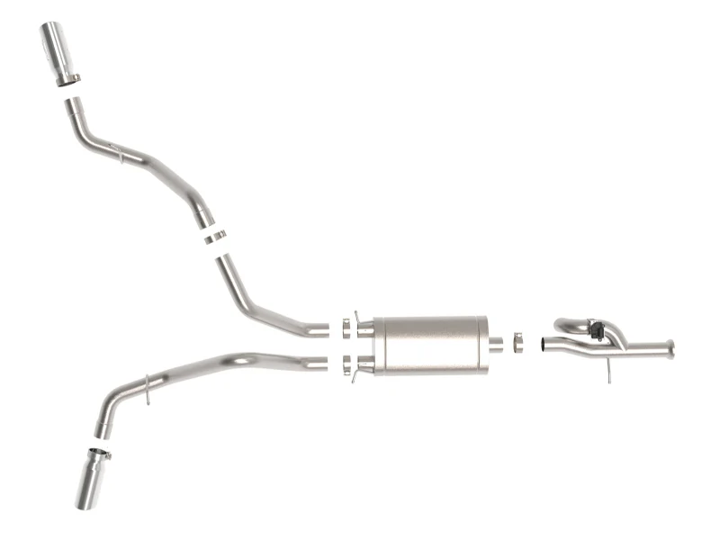 aFe Gemini XV Cat-Back Exhaust System GM Trucks 09-18 V6-4.3/V8-4.8/5.3L- Cut-Out Polished - Image 10