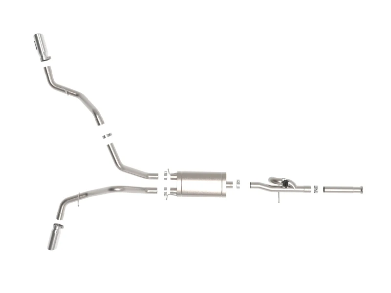 aFe Gemini XV Cat-Back Exhaust System GM Trucks 09-18 V6-4.3/V8-4.8/5.3L- Cut-Out Polished - Image 8
