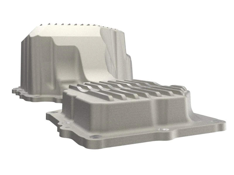 aFe GM Diesel Trucks 17-19 V8-6.6L L5P POWER Street Series Engine Oil Pan Raw w/ Machined Fins - Image 4