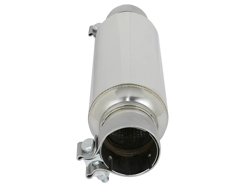 aFe MACH Force-Xp Resonator 2-1/2 IN Inlet/Outlet x 4 IN Dia. x 12 IN Body x 15 IN Overall Length - Image 6