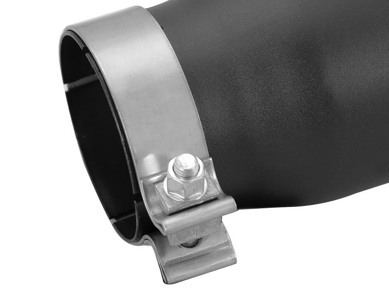 aFe MACH Force-Xp Universal Exhaust Tip 3-1/2ININ x 4-1/2IN Outlet x 12IN Black Left Side Exit - Image 3