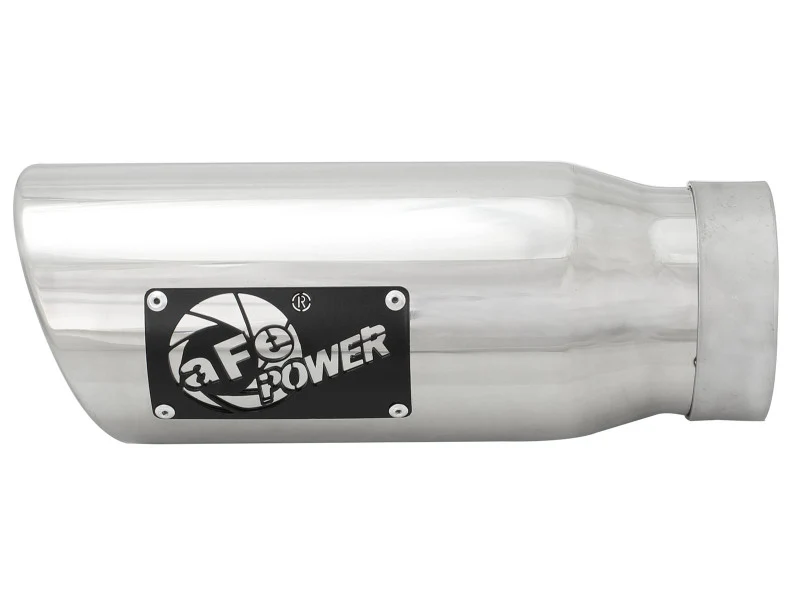aFe MACH Force-Xp Universal Exhaust Tip 3-1/2Inlet x 4-1/2IN Outlet x 12IN L Polished Left Side Exit - Image 4