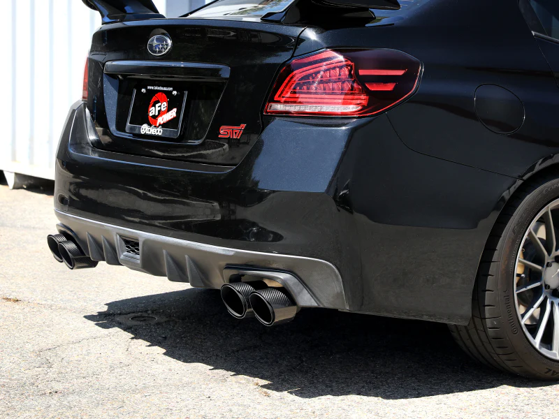 aFe Subaru WRX/STi 15-21 H4-2.0/2.5L Takeda 3in to 2-1/2in Stainless Cat-Back Exhaust Crbn Fiber Tip - Image 2