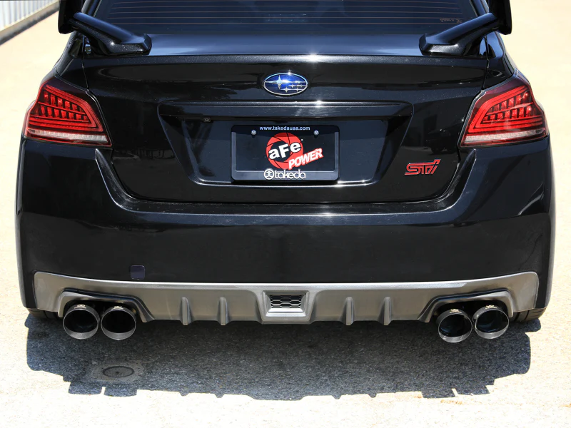 aFe Subaru WRX/STi 15-21 H4-2.0/2.5L Takeda 3in to 2-1/2in Stainless Cat-Back Exhaust w/ Black Tip - Image 2
