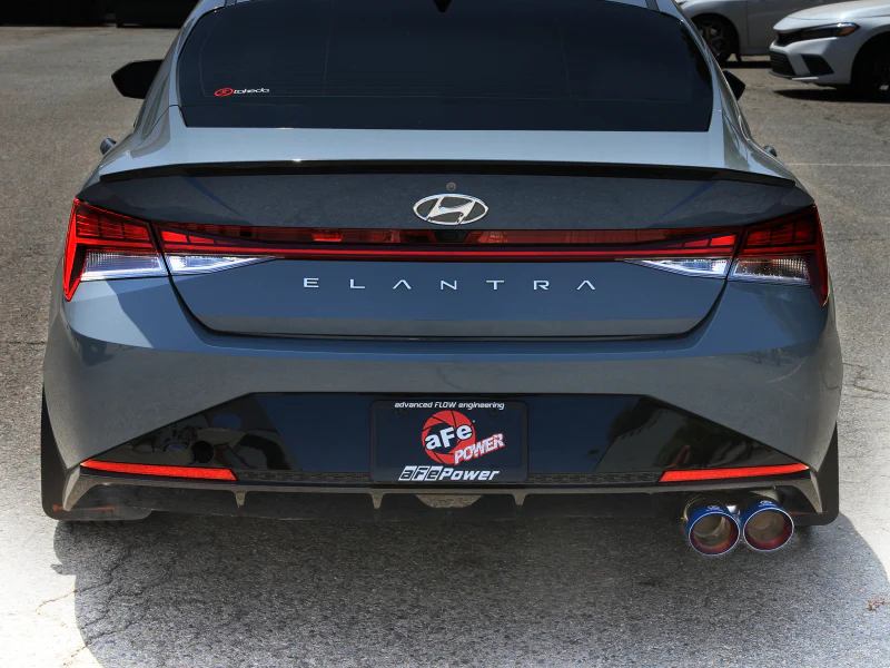 aFe Takeda Axle-Back Exhaust System Hyundai Elantra N Line 21-25 L4-1.6L- Blue Flame Tip - Image 4