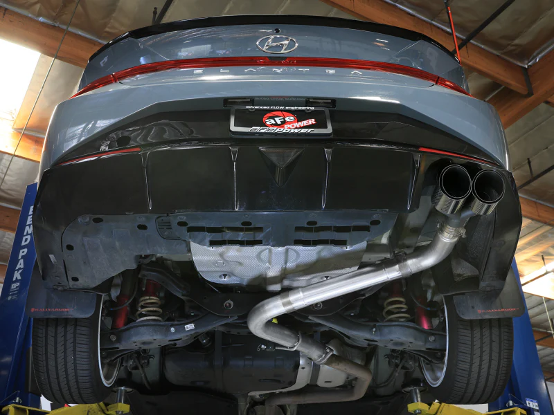 aFe Takeda Axle-Back Exhaust System Hyundai Elantra N Line 21-25 L4-1.6L- Carbon Fiber Tip - Image 2