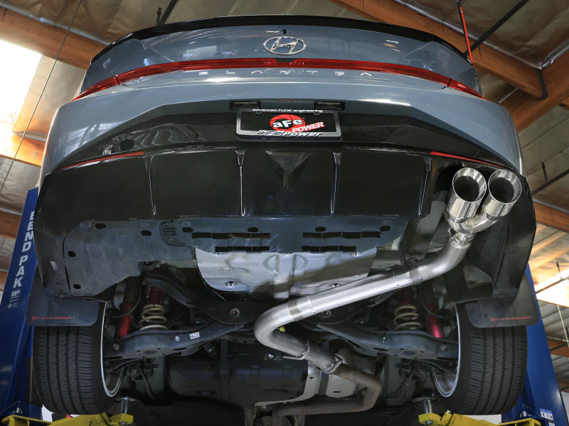 aFe Takeda Axle-Back Exhaust System Hyundai Elantra N Line 21-25 L4-1.6L- Polished Tip - Image 4