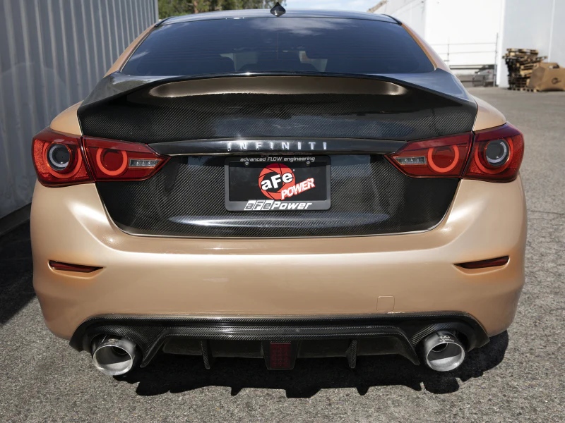 aFe Takeda Cat-Back Exhaust System Infiniti Q50 14-15 V6-3.7L- Polished Tip - Image 2