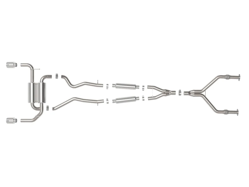 aFe Takeda Cat-Back Exhaust System Infiniti Q50 14-15 V6-3.7L- Polished Tip - Image 6