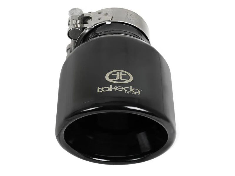 aFe Takeda Universal Exhaust Tip 2-1/2 IN Inlet x 4 IN Outlet x 6 IN L- Black - Image 3