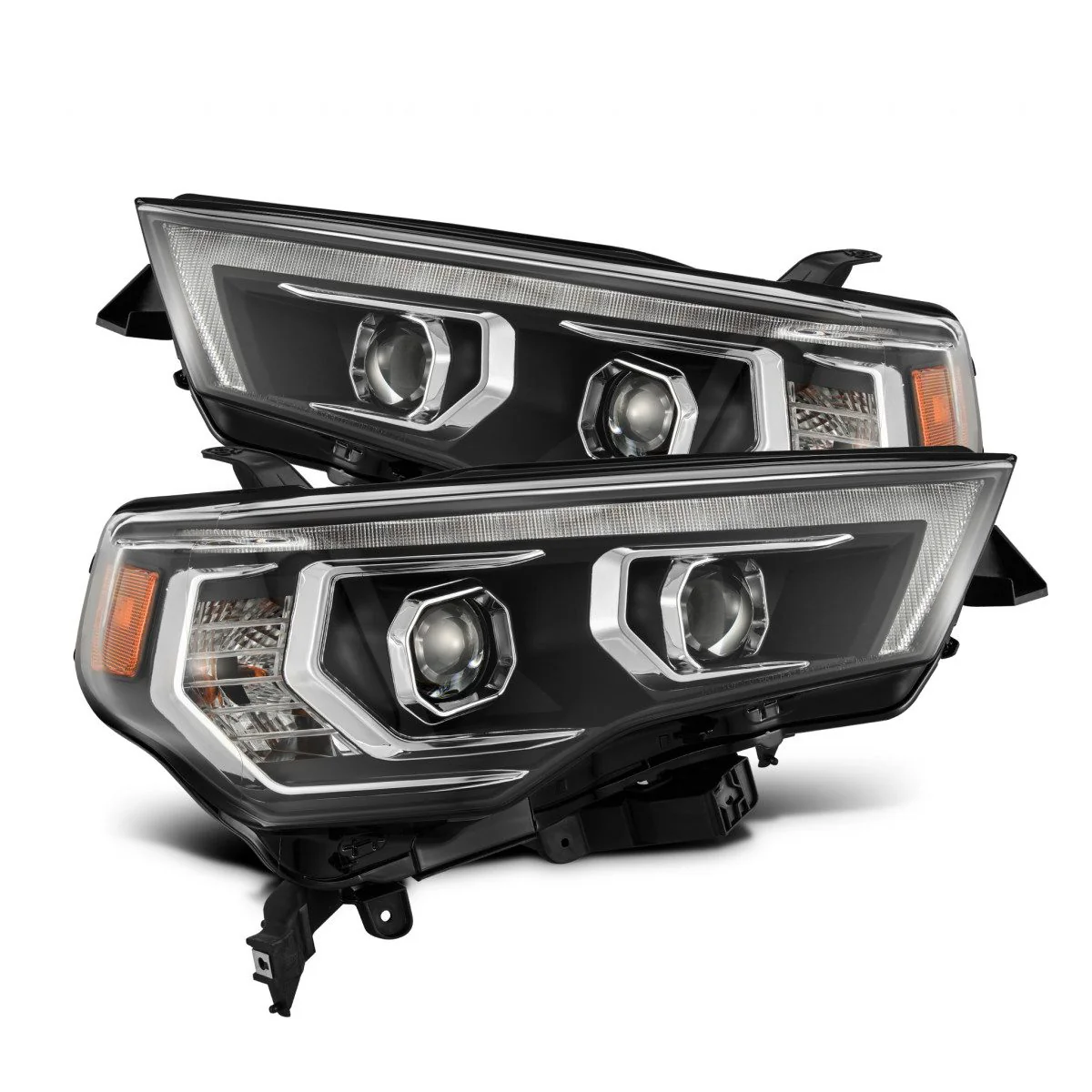 AlphaRex 14-22 Toyota 4Runner PRO-Series Projector Headlights Jet Black w/Seq. Sig. + DRL - Image 2