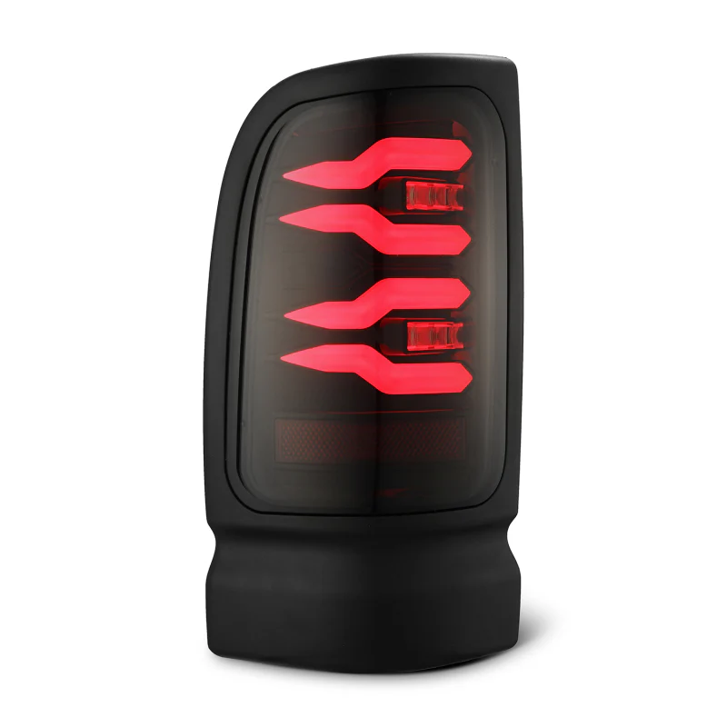 AlphaRex 94-01 Dodge Ram 1500/2500/3500 LUXX-Series LED Tail Lights - Black/Red - Image 2