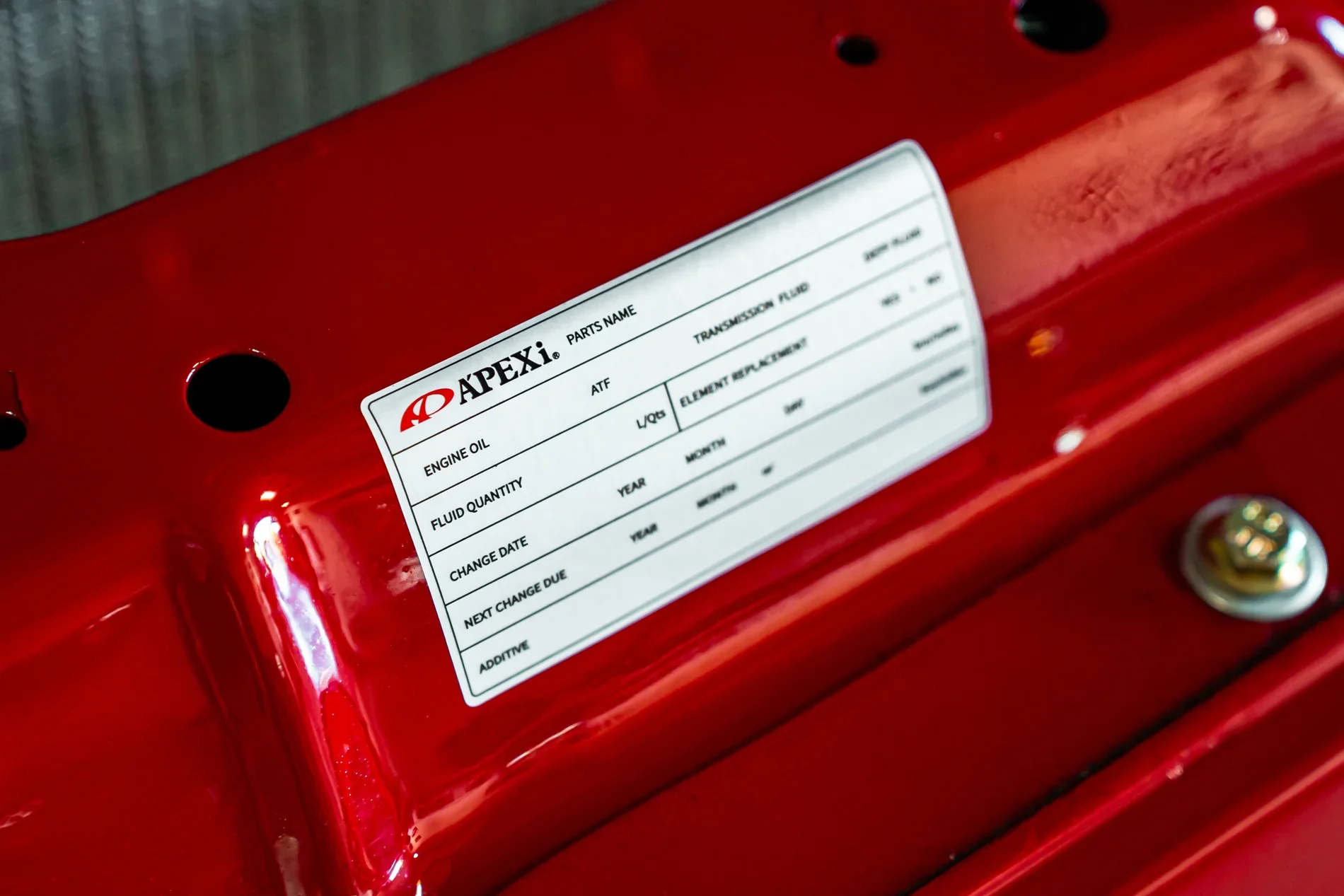 A'PEXi - Fluid Maintenance Sticker - Image 2