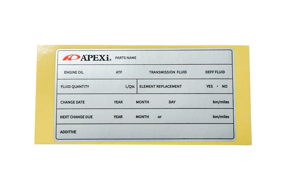A'PEXi - Fluid Maintenance Sticker - Image 3