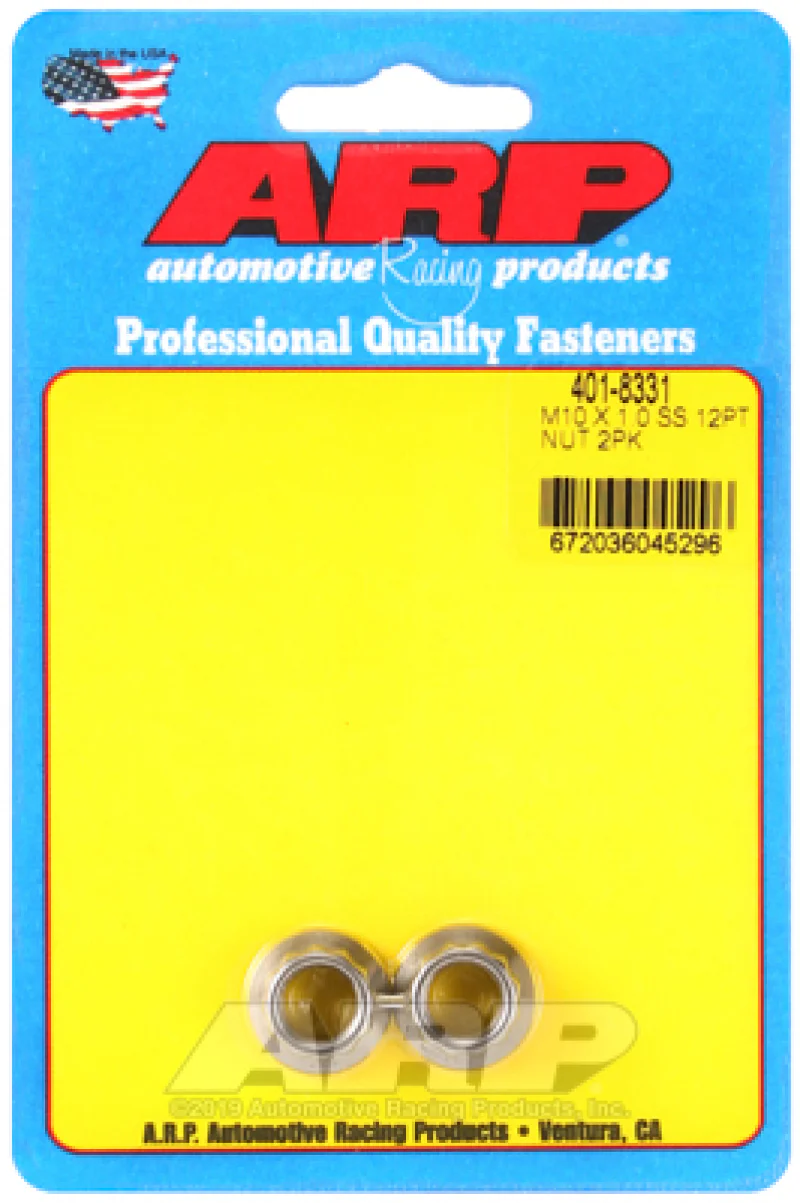 ARP M10 x 1.0 SS 12pt Nut Kit (2/pkg) - Image 2