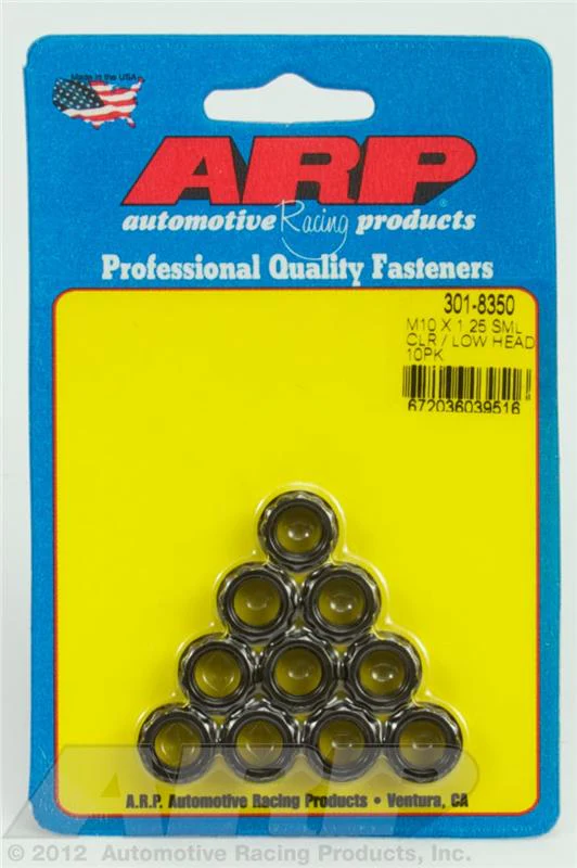 ARP M10x1.25 Sml Clr/Low Head 12PT Nut Kit 8740 Chrome Moly Black - 10 PK - Image 2