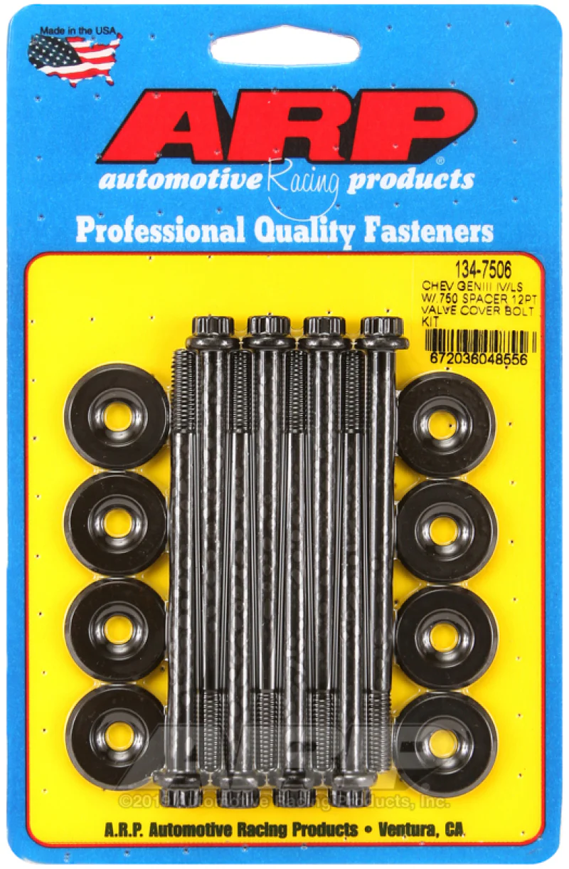 ARP Small Block Chevy GENIII/IV LS Series .750 Spacer 12pt Valve Cover Bolt Kit - Black - Image 2