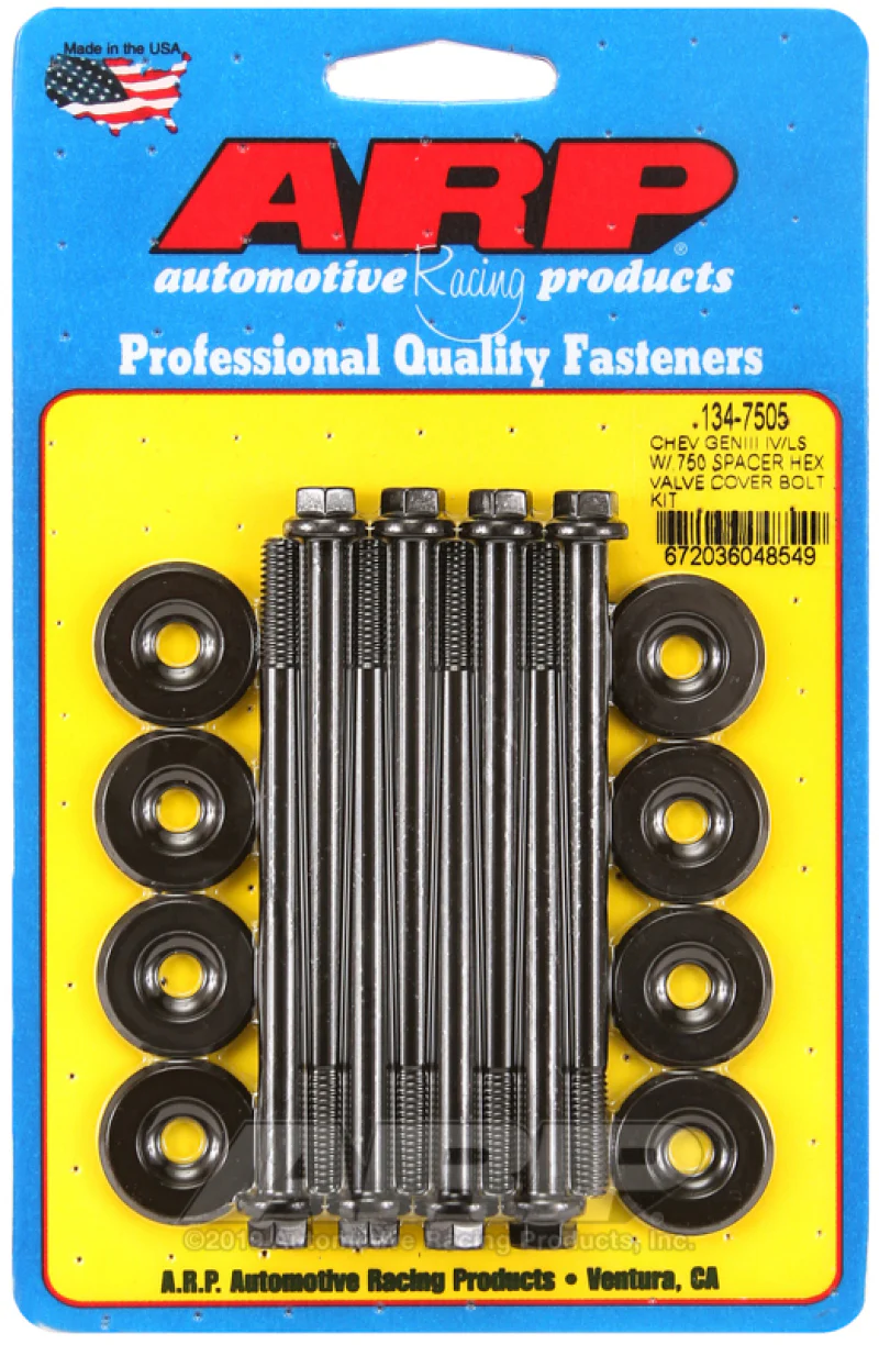 ARP Small Block Chevy GENIII/IV LS Series .750 Spacer Hex Valve Cover Bolt Kit - Black - Image 2