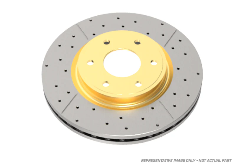 DBA 94-01 Nissan Silvia S14/S15 Front Drilled & Slotted Street Series Rotor w/Gold Hat