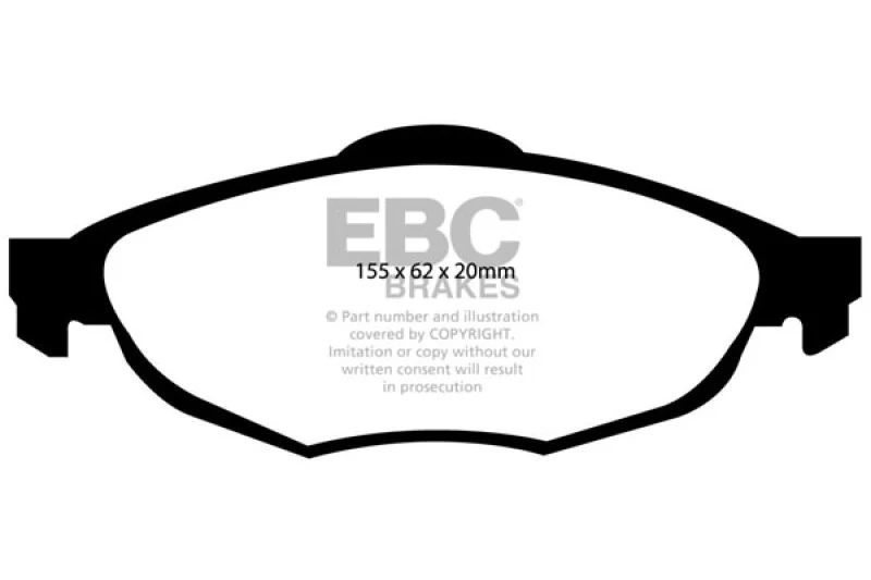 EBC 01-06 Chrysler Sebring Sedan 2.4 Yellowstuff Front Brake Pads - Image 2