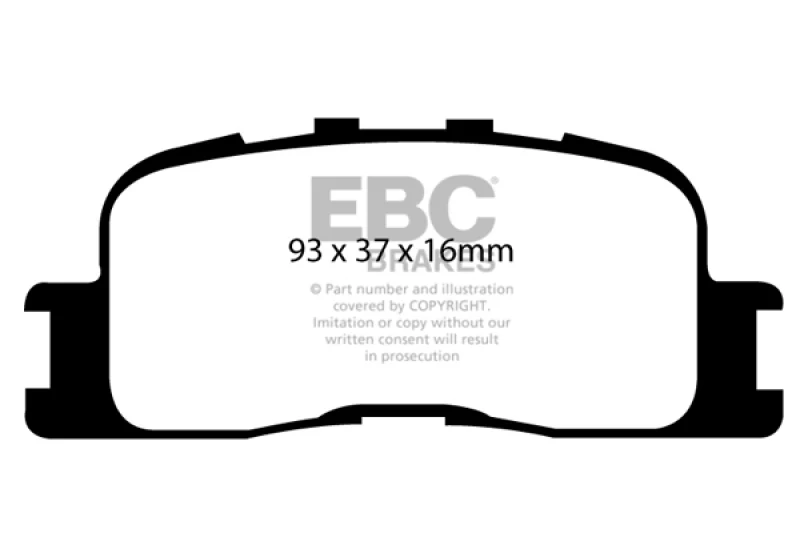 EBC 02-03 Lexus ES300 3.0 Yellowstuff Rear Brake Pads - Image 2