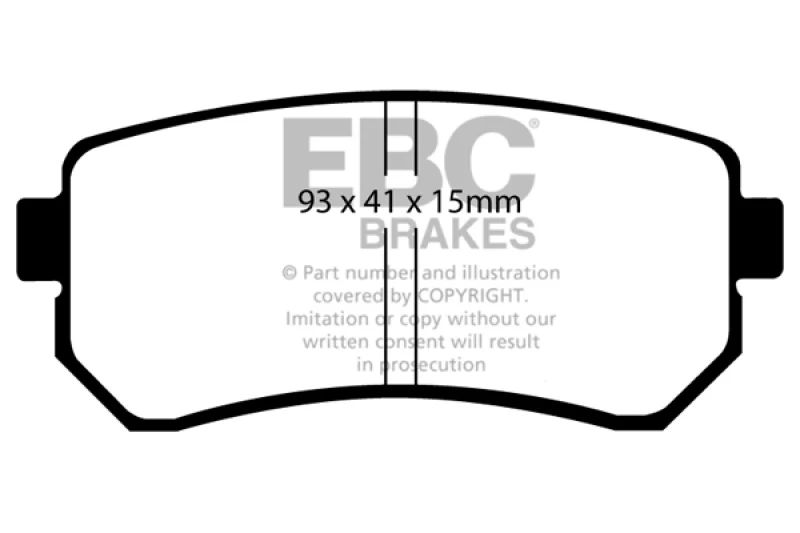 EBC 06-11 Hyundai Accent 1.6 Redstuff Rear Brake Pads - Image 2