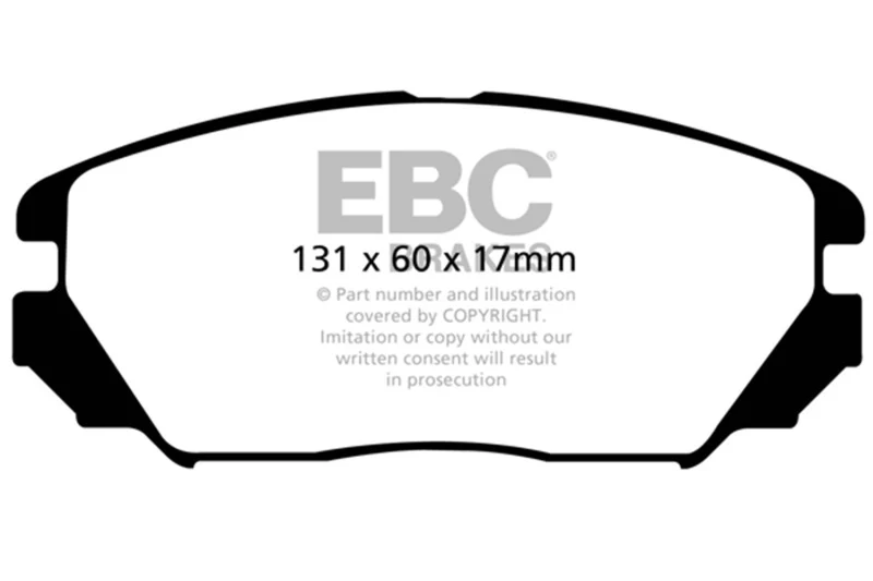 EBC 08-09 Hyundai Azera 3.3 Yellowstuff Front Brake Pads - Image 2