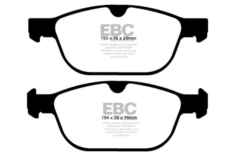 EBC 08+ Volvo XC60 3.0 Turbo Greenstuff Front Brake Pads - Image 2