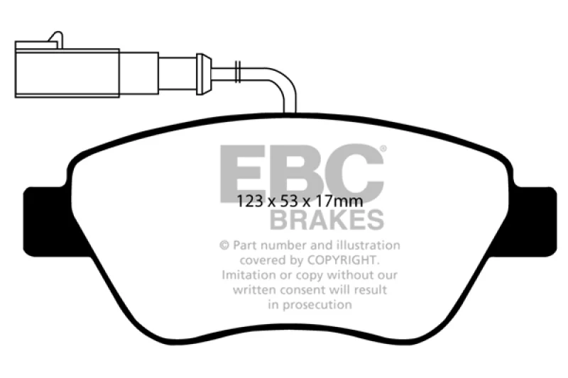 EBC 10-11 Fiat 500 1.4 (Bosch Calipers) Redstuff Front Brake Pads