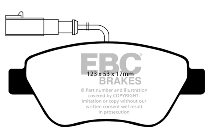 EBC 10-11 Fiat 500 1.4 (Bosch Calipers) Redstuff Front Brake Pads - Image 2