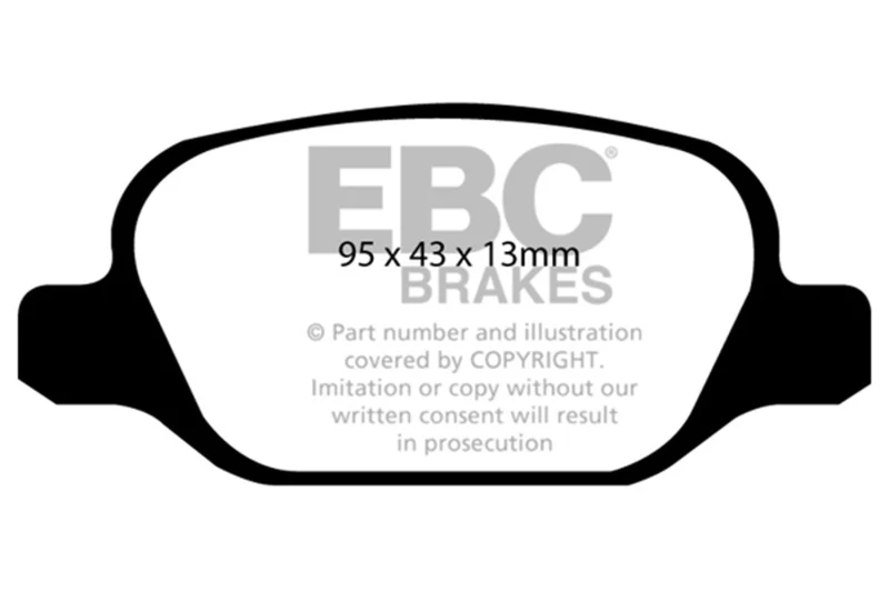 EBC 10-11 Fiat 500 1.4 (Bosch Calipers) Redstuff Rear Brake Pads - Image 2