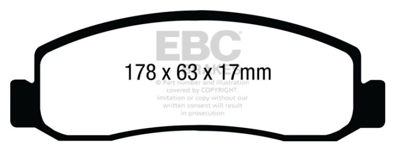 EBC 11 Ford F250 (inc Super Duty) 6.2 (2WD) Yellowstuff Front Brake Pads - Image 2
