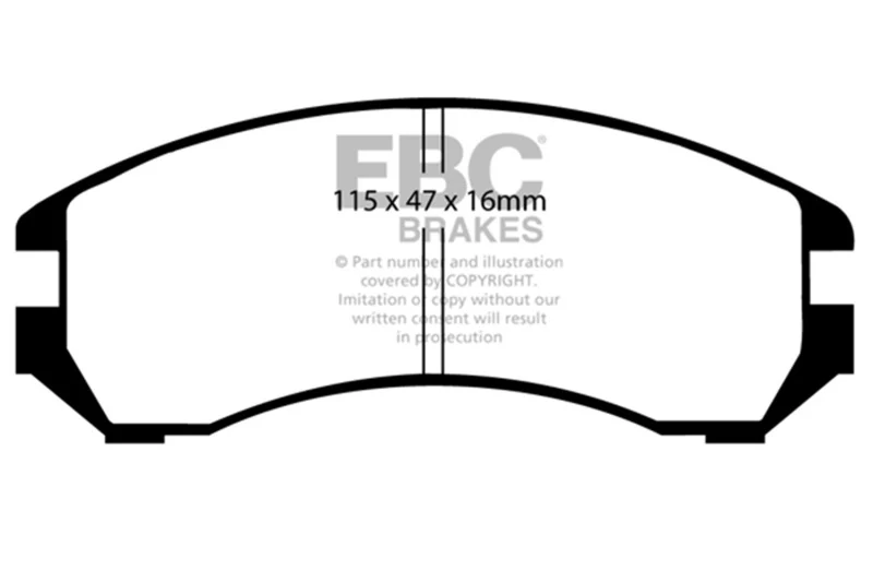 EBC 86-87 Nissan Pulsar NX 1.6 SE Redstuff Front Brake Pads - Image 2
