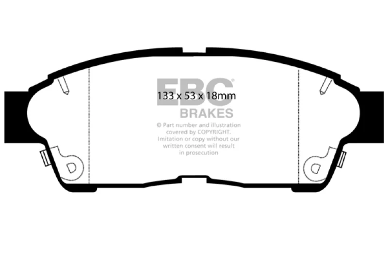 EBC 92-01 Toyota Camry 2.2 Redstuff Front Brake Pads - Image 2