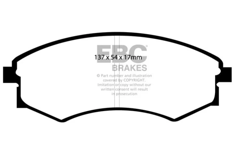 EBC 92-95 Hyundai Elantra 1.6 Yellowstuff Front Brake Pads - Image 2
