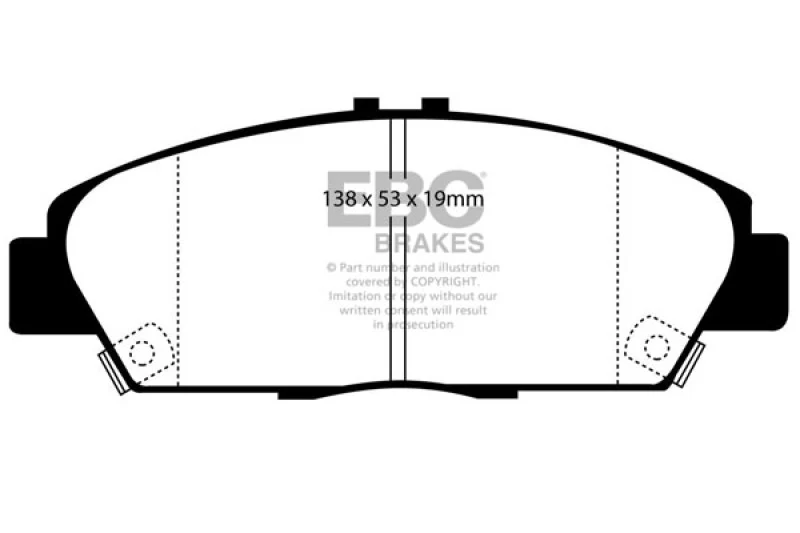EBC 92-96 Honda Prelude 2.2 Redstuff Front Brake Pads - Image 2