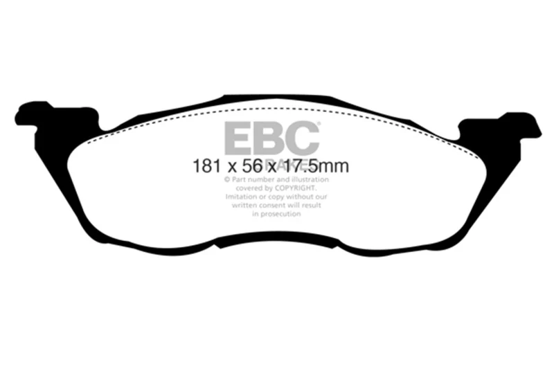 EBC 97-98 Dodge Dakota 2WD 2.5 Yellowstuff Front Brake Pads - Image 2