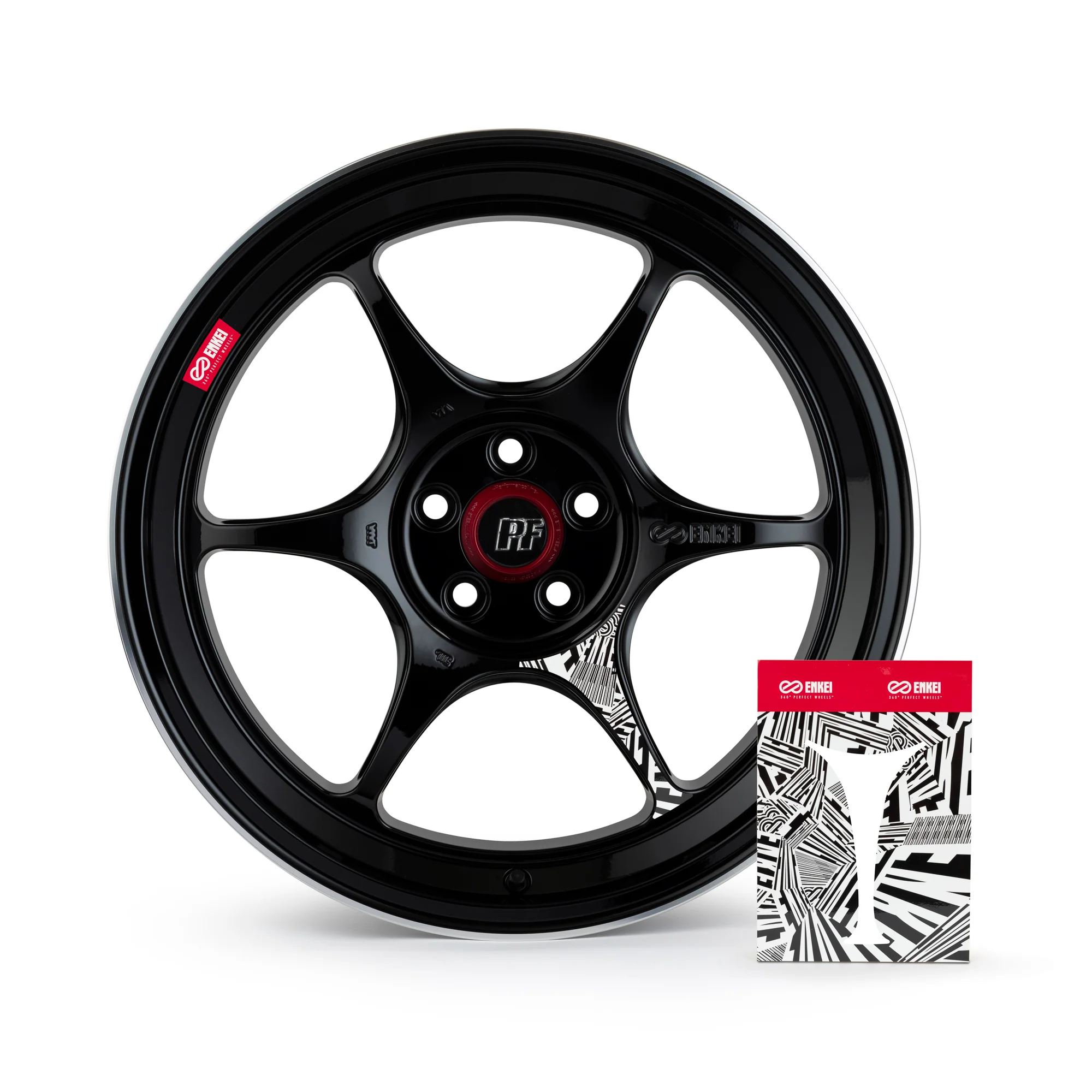 Enkei PF06 17x8.5 5x114.3 30mm Offset 75mm Bore - Black w/Machined Lip - Image 3