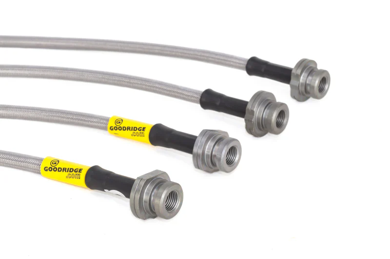Goodridge 13-15 Nissan Sentra w/ Rear Drum Brakes SS Brake Line Kit - Image 4
