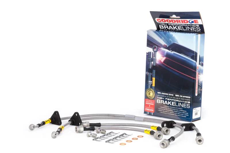 Goodridge 89-91 Honda Civic/CRX (w/Rear Drum) Stainless Steel Brake Line Kit - Image 2