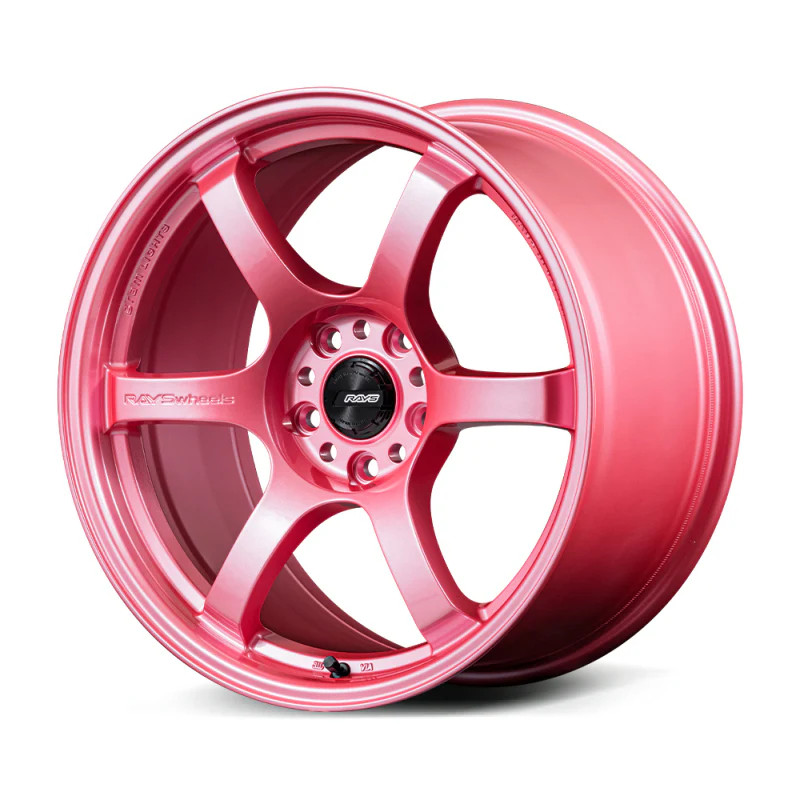 Gram Lights 57DR 18x8.5 +37 5x114.3 Sakura Pink Wheel (w/ Center Cap & No. 21 BK Air Valve)