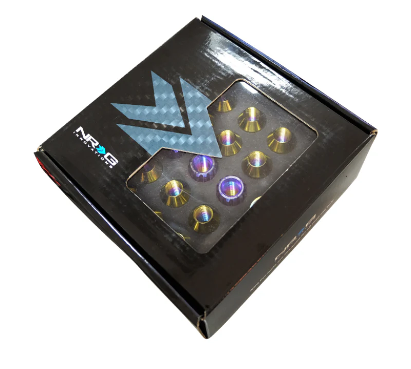 NRG 200 Series M12 X 1.25 Titanium Lug Nut Set - 21 Pc w/Lock Key Socket - Neochrome - Image 3